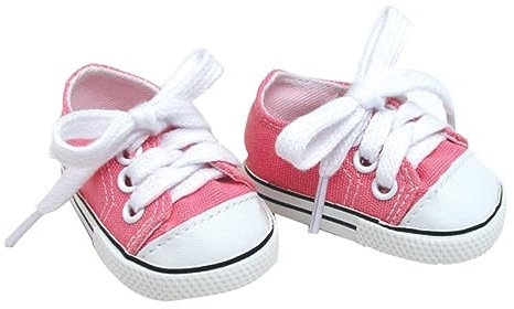 Sophia’s 18 Baby Doll Pink Canvas Shoes with Laces, Baby Doll Canvas Trainers, Pumps for Dolls up to 46cm, Dolls Accessories, Doll Not Included