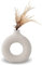 Kingbar Weiß Keramik Donut Vase, Vase Für Pampasgras Blumen, Runde Form Modern Getrocknete Blumenvasen Für Wohnzimmer Büro Dekoration, S