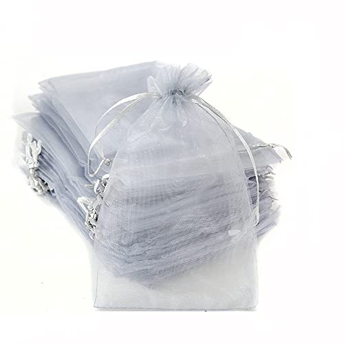 30 Stück Organza Säckchen Zum Befüllen,Organzabeutel Geschenkbeutel Kordelzug Säckchen Organzasäckchen für Festival Party Hochzeit Bonbonsbeutel,Schmuckbeutel Lavendel Geschenk Säckli,15x20cm Grau