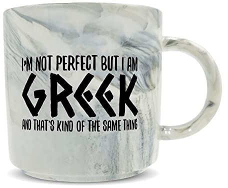 Hippowarehouse I'm not Perfect but I am Greek and That's the Same Thing Printed Mug Various Colour Options Ceramic Cup Kitchenware 11oz