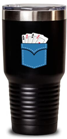 30oz Tumbler in acciaio inox isolato caffè divertente gioco di carte