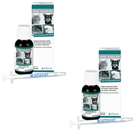 Generisch alfavet Umijo Immun Pet per gatti, piccoli chiodi, rettili e uccelli ornamentali, confezione doppia da 2 x 15 ml