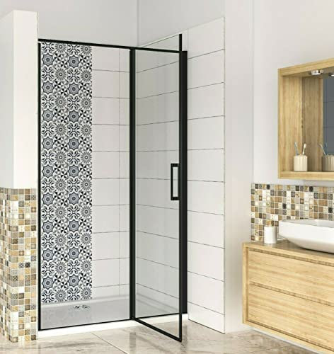 Biubiubath 1200mm Black New Frame Pivot Shower Door Enclosure Walk in Safety Glass Screen Cubicle