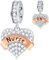 Nurse RN Herz Anhänger Charms, passt Pandora medizin Armband, 925 Sterling Silber Krankenschwester Registered Klar Sparkle CZ Dangle Perlen, Geschenk für Mutter/Arzt/Schwester/Doctor