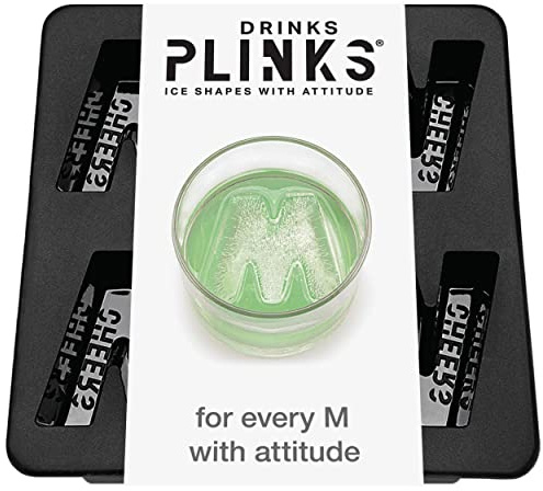 Monogram Letter M Ice Cube Molds. DRINKSPLINKS Large Initial Silicone Tray. | Fun Personalized Gift. Create Wow-Factor Drinks. Easy Release. Dishwasher Safe. Suitable For Making Chocolates and Crafting.