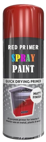 SCHNAZZ 1 x All Purpose Red Primer Aerosol Spray Paint 400ml Fast Dry, Quick Drying Spray and Excellent Coverage for Wood, Metal, Plastic, Glass and More