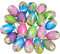 Ostereier-Dekorationen, 20 Stück bunte Pappmaché-Ostereier, dekorierte hängende Ornamente, DIY-Handwerk, Eier, Osterbaumschmuck, Dekoration, Eier bemalt für Kinder, Schule, Partyzubehör, Geschenke