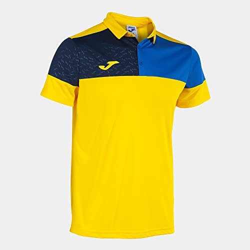 Joma Kurzarm-Poloshirt Mann Crew V gelb königsblau Marineblau