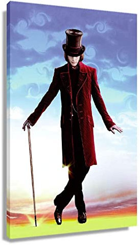 ACIDI Leinwandbild 60 * 90cm Willy Wonka Johnny Deppative poster e stampe d'arte murale arredamento moderno per la casa da letto familiare Senza Cornice