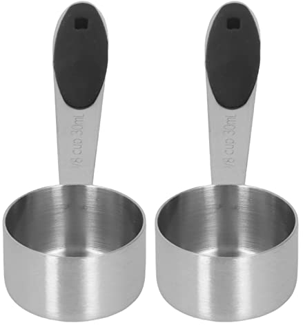 2Pcs Stainless Steel Coffee Scoop Spoon, Coffee Measuring Scoop, 1/8 Cup 30ml Measuring Tablespoon, Round Metal Measure Spoon for Coffee Bean, Milk Powder, Tea