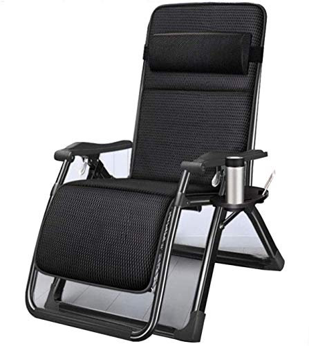 Classic Lounge Chairs Sonnenliege/Lazy Couch Schaukelstuhl, Zero Gravity Faltbare Mittagspause Nickerchen Bett mit atmungsaktivem Kissen Balkon Freizeit Rückenlehne Cool Chair,Sonnenliege The New