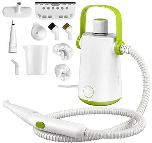 GiantexUK Handheld Steam Cleaner, 1000W Multipurpose Pressurized Cleaner with 10 Accessories, Portable Steam Cleaning Machine for Home, Office, Kitchen and Bathroom (Green)
