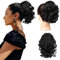REECHO Ponytail Extension, 23 cm Kurze lockige gewellte Haarklammer Haarteil Pferdeschwänze Haarverlängerungen Haarteile für Frauen Ponytail Extension - Schwarz
