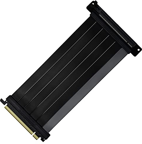 Cooler Master MasterAccessory Riser-Kabel PCIe 4.0x16 200mm V2 – EMI-abgeschirmtes, ultraflexibles TPE-Kabel, verstärkte PCI-Steckplätze, Gold-Pin-Anschlüsse, schützendes ABS-Gehäuse, Schwarz, 1 Stück