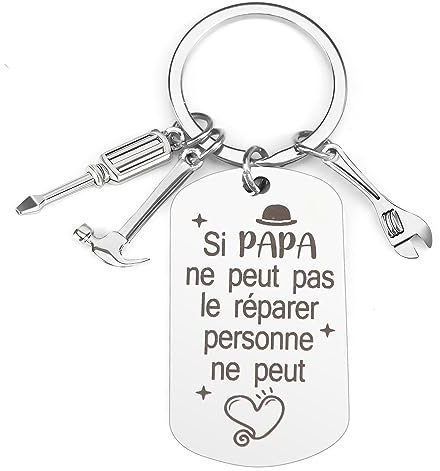 Cadeau Papa Original - Porte-Clés pour Fête des Pères, Anniversaire et Noël - Idée Cadeau Unique
