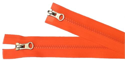 Reißverschluss Kunststoff 2-Wege teilbar 60 cm neon orange