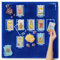Tarot-Tischdecke für Lese- und Altartuch, Mondwechsel, Hexen-Stickerei, Samt, Seidentuch, Satin, keltisches Kreuz (blau)