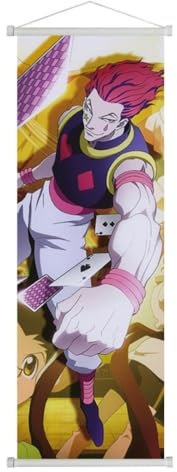 1 x Hunter Anime Scroll-Poster, Wandbehang, geschmiedeter Stoff, Malerei, Dekor (Stil 1)