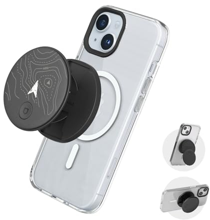 RHINOSHIELD Grip O (MagSafe-kompatibel) | Griff mit ausklappbarer Halterung für MagSafe-kompatible Handyhüllen, Hoch- und Querformat, Telefonhalter, Smartphone-Zubehör - Compass of Mind