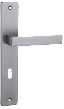 Domino QUBIK M45 - Maniglia per porta lunga, 72 mm, con serratura a chiave BB per camera, ufficio, cantina e interni, a forma di L