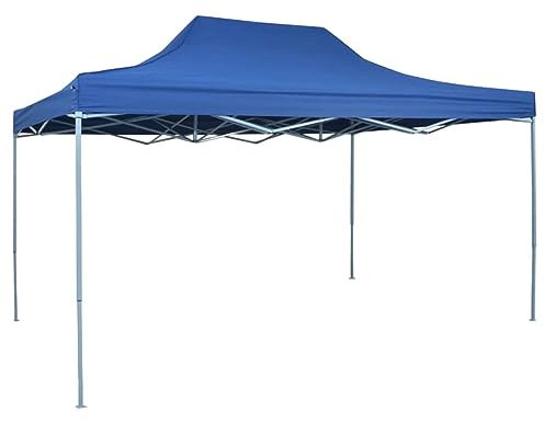 ARKEM Gazebo Professionale Pieghevole 3x4m Acciaio Blu,Gazebo Pergola Con Telo Impermeabile Richiudibile E Struttura Rettangolare In Acciaio Inossidabile Ad Alta Densità, Per Arredo Giardino, Terrazzo
