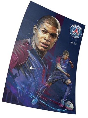Sports Football Star Kylian Mbappe Poster en toile Taille 11 x 17 Décoration sans cadre Cadeau (28 x 43 cm)