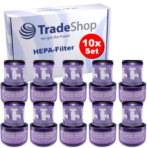 Trade-Shop - 10 filtri HEPA lavabili, compatibili con Dyson V12, sostituisce 971517-01, ricambio per aspirapolvere