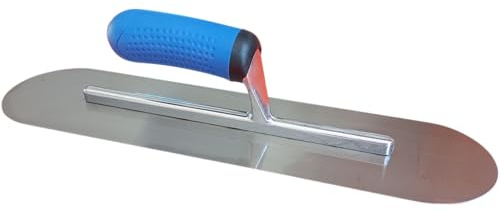 Llana Alisadora de Acero Inoxidable 40,6 cm – Mango Suave Antideslizante – Paleta, Fratasadora para Hormigón y Yeso, Herramienta Profesional de Construcción (40,6 x 10,2 cm)
