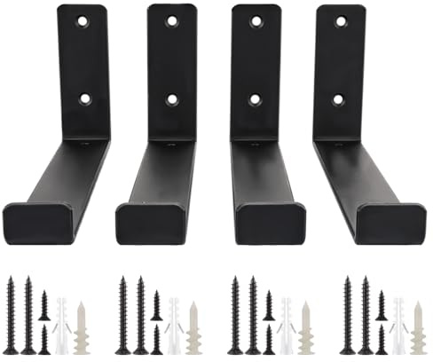 ASelected 4Xshelf Brackets Heavy 5Mm Thick Shelf Bracket Heavy Black Duty Metal Shelf Brackets 225X110Mm Incl Fixtures & Fittings