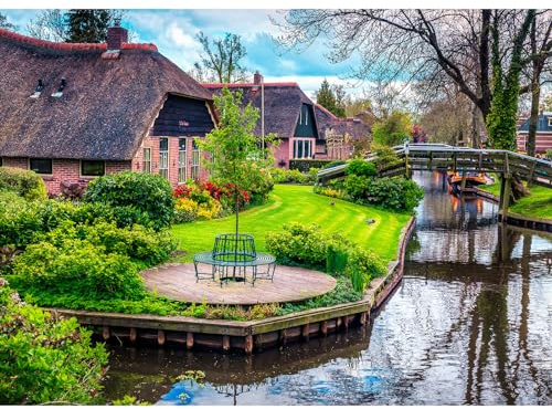 Puzzle 1000 Teile,Puzzle Erwachsene, EIN Herausforderndes R채tsel,Puzzlespiele f체r Die Ganze Familie,Geschenke f체r Frauen,Geschenke f체r M채nner,Thema:Giethoorn Niederlande