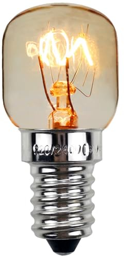LANAFAY Backofenlampe E14 15W, 120LM, 2700K Warmes Weiß, AC 220-240V, Hitzebeständig 300Grad,Kühlschrank Glühbirne 15w, Salzkristalllampe für Kühlschrank/Backofen Lampe