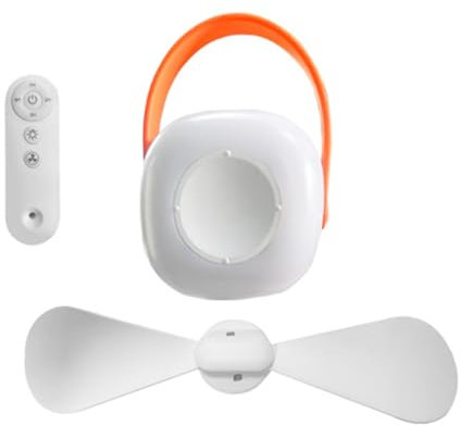 Pnuokn Ventilatore da campeggio aggiornato Ventilatore da soffitto Appesi Ventilatore con telecomando Controllo 4Gear Tenda Fan Per Esterni Comfort Fan Staccabile