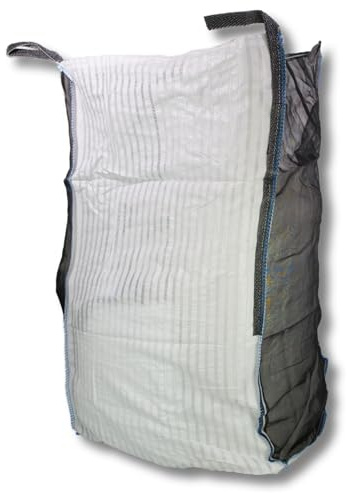 dm-Folien Holz Big Bag 100x100x165cm I 10 Stück I SWL 1.000 kg I Robuster Big Bag Holz mit 2 Ventilationsstreifen & HDPE-Netzen I Big Packs für Brennholz I stabil & belüftet