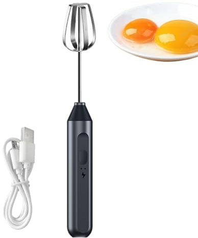 Sbattitore manuale elettrico – Frusta manuale senza fili, frusta a mano | Frullatore a immersione per uova, frusta regolabile a 3 velocità per frappè, crema, burro, salse e zuppe