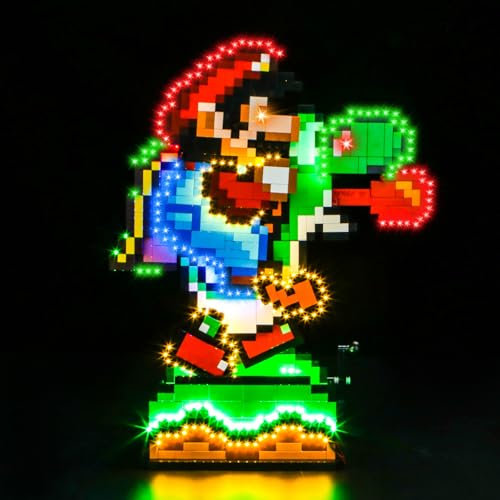 LocoLee Licht Set Kompatibel mit Lego 71438 Mario & Yoshi, Nur Lichter Set - Kein Modell, Licht Beleuchtung Set Compatible with Lego Super Mario World: Mario & Yoshi 71438
