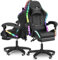 Oyajia Chaise de gaming LED RVB avec haut-parleur, repose-pieds et coussin lombaire - Chaise de bureau ergonomique avec appuie-tête réglable