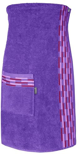 Lashuma Saunakilt Damen 75x150 cm | Lugano Saunahandtuch mit Knöpfen | Premium Saunatuch Lila - Lavendel | Schnelltrocknend & Hochwertig