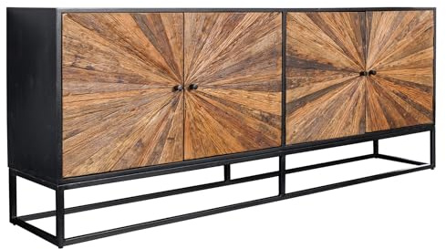 Riess Ambiente Sideboard Barracuda - 177x75x38cm - braun - Mangoholz | Handgefertigtes Unikat, montiert geliefert, praktischer Stauraum, stabile Konstruktion, wiederverwendetes Material