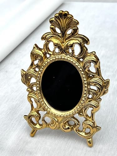 Pintici Fotorahmen Rahmen Bilderrahmen Messing Gold 18x12 Antik Barockrahmen 6x7cm Oval