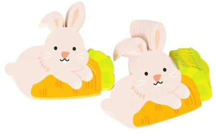 Osterhasen-Lutscherkarten aus Papier, Cartoon-Tier-Lutscher, Süßigkeiten-Verpackungstüten für Geburtstag, Osterparty, Dekoration, Kindergeschenke – B01 – 50 Stück