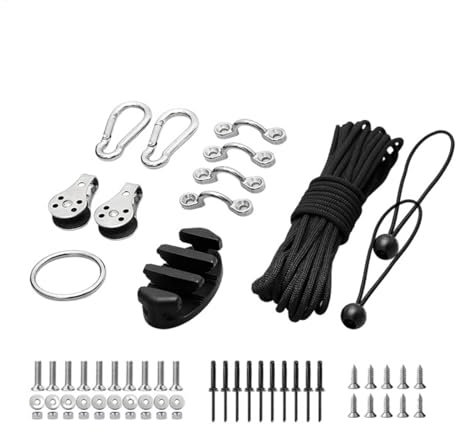 Zqkimzi Kayak Anchors Trolley Kit, Anchors System for Kayaks, Canoes, & Boats, Stainless Steel Hardware, Paracord, 9 Meters Lines, Ideal for Kayak Fishing & Outdoor Water Activities