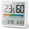 Hygrometer Indoor Thermometer, Desktop Digital Thermometer with Temperature and Humidity Monitor, Accurate Humidity Gauge Room Thermometer with Clock (White)