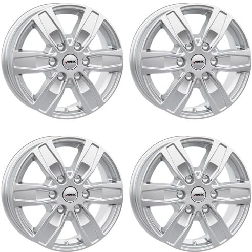 4x Autec Felgen QUANTRO 6.5x16 ET50 6x120 Brillantsilber kompatibel mit Ford Transit Custom