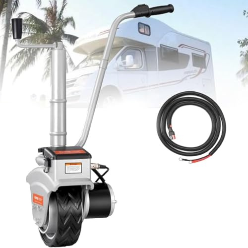 350-W-Anhängerheber mit motorisiertem Stützrad, elektrischer Anhängerheber mit max. 2270 kg Tragkraft, geeignet für Wohnwagen, Bootsanhänger, Pferdeanhänger, Geschwindigkeit 5–7 m/min