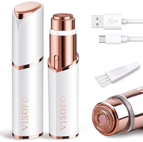 Épilateur Visage Femme | Appareil de Rasage Moustache Lèvre Supérieure Rasoir Électrique Menton Duvet Trimmer Dermaplane Femme Pince à Épiler Épilateur Lady Fille Gen3 par VISOFO