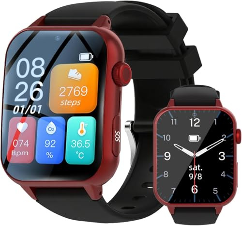 X&Z-XAOY Smart Watch with Fall Detection & Sos Alert, HD Video Call & IP67 Waterproof Fall Alert Devices for Elderly/Seniors Watches for Mom/Dad