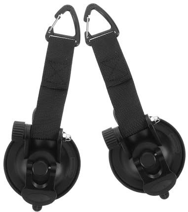 Cabilock 2pcs Heavy Duty Suction Cup Anchors with Hooks for Car Camping Black TPU Vacuum Hooks for Tent Awning Rv Shelter and Outdoor Sunshade Strong Adhesion Multi-use Portable Anchors