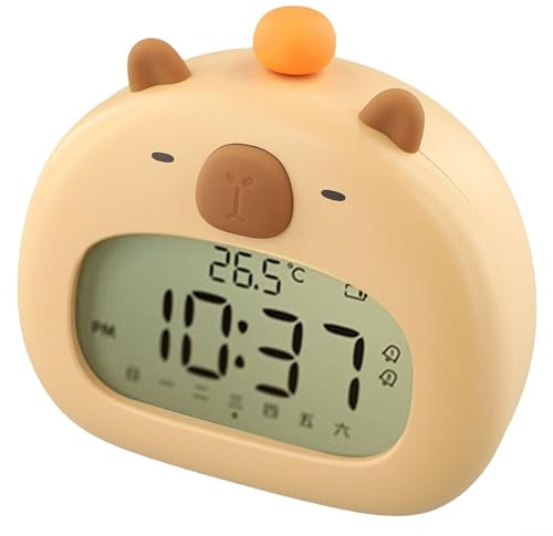 Wecker, 1 Stück, niedliches Capybara-Nachtlicht mit LED-Glüh- und R-Funktion, USB-aufladbare Schreibtisch-Dekoration für Kinder