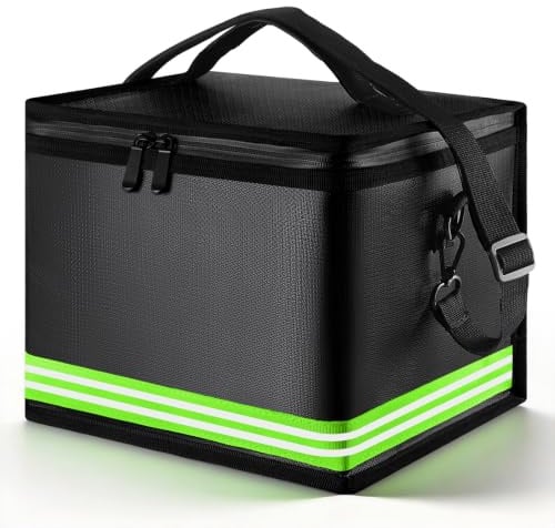 Zourglow Lipo Bag Fireproof with Double Metal Zipper 25 x 20 x20cm | Waterproof Lipo Safe Bag, Explosion-Proof LiPo Guard Bag for Lithium Battery Charging and Storage