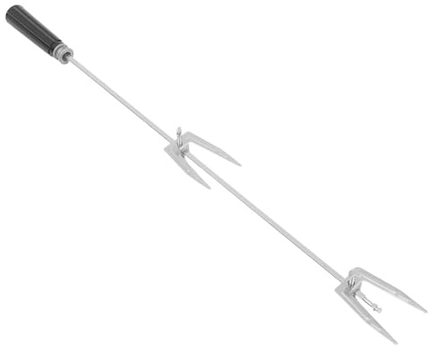 SHERCHPRY Forchetta per Arrosto con Gancio Rotante Automatico in Acciaio Inossidabile per Cucina e Riunioni Familiari con Riscaldamento Uniforme e Vite Inclusa